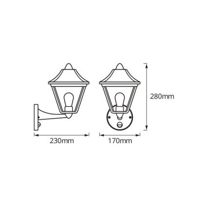 Osram - Наружный настенный светильник с датчиком TRADITION UP 1xE27/60W/230V IP44 патина/золото