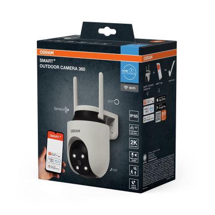 Osram - Умная наружная камера 360° с матрицей 2K SMART+ 230 В IP67 Wi‑Fi