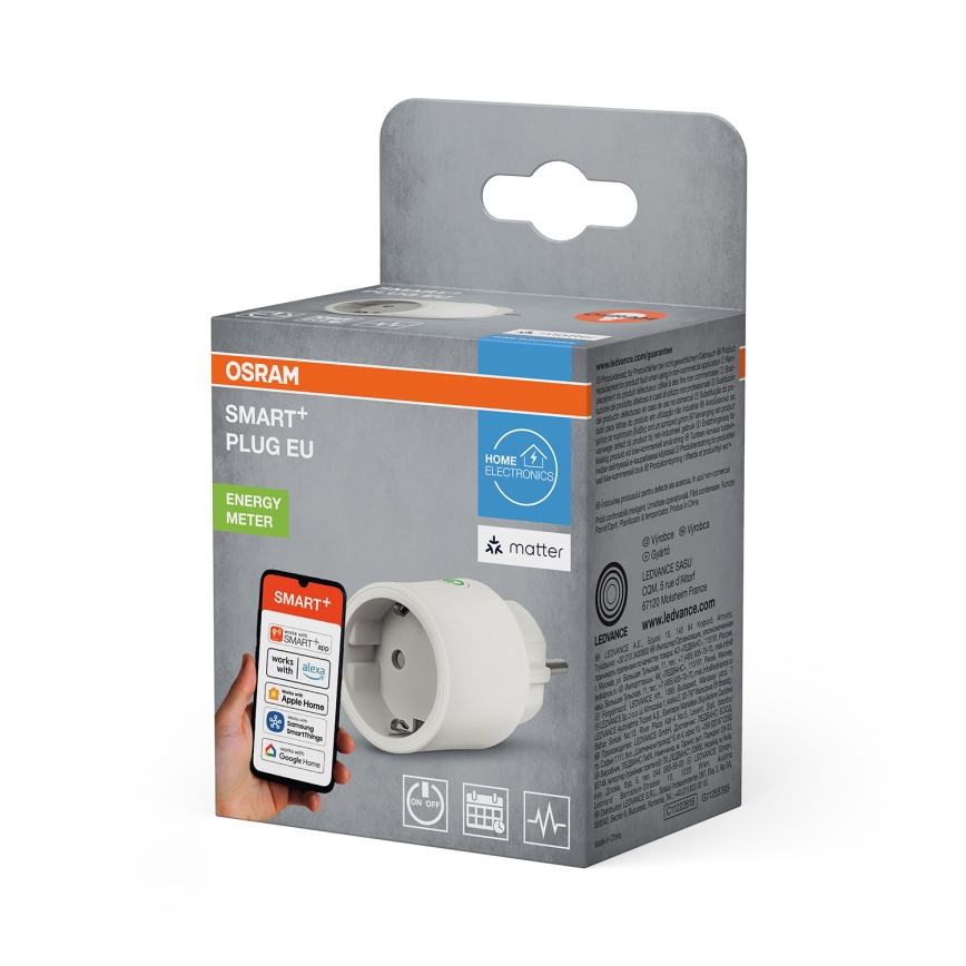 Osram - Умная розетка SMART+ MATTER SCHUKO 2300 Вт/230 В/10 А Wi-Fi белая