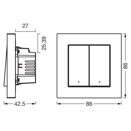 Osram - Вимикач 2-кнопковий SMART+ MATTER 230V Wi-Fi