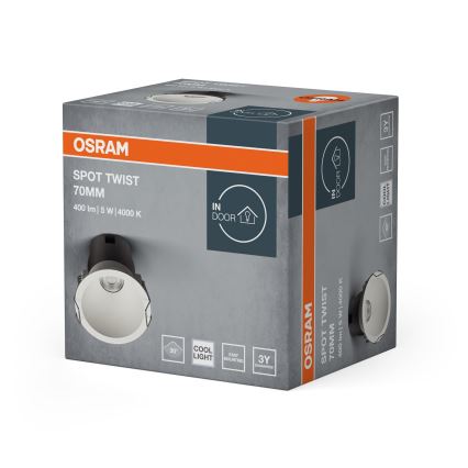 Osram - встраиваемый точечный светильник SPOT TWIST LED/5 Вт/230 В/4000 К диам. 7 см белый