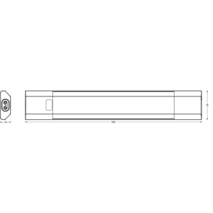 Osram - LED затемнюваний підсвітний світильник під шафу зі датчиком руху LINEAR EDGE LED/4W/230V 3000/4000/6500K 30 cm білий