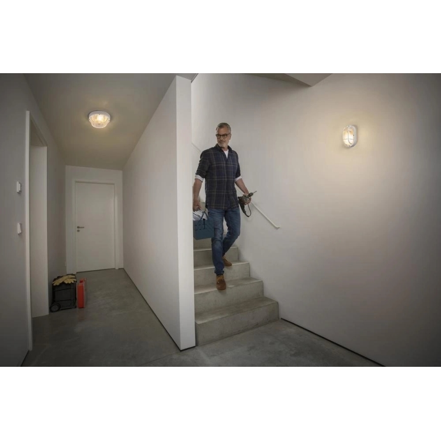 Osram - Зовнішній настінний світильник BULKHEAD 1xE27/10W/230V IP54 білий