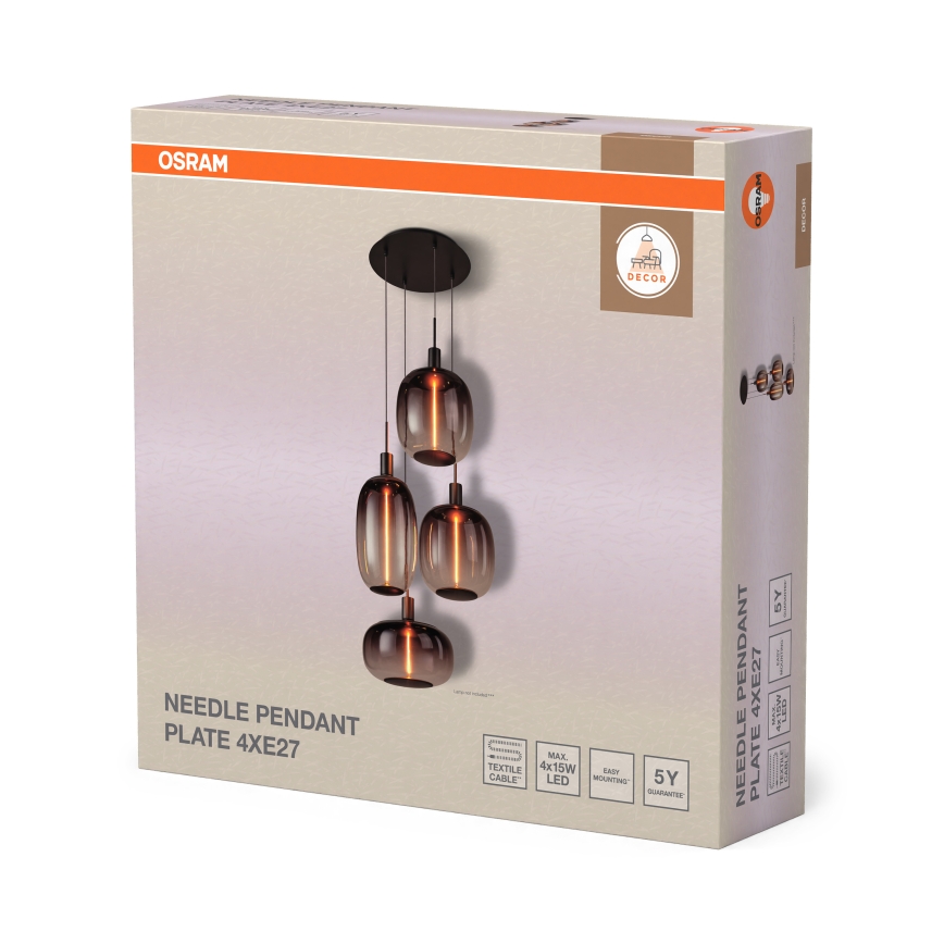 Osram - Кабель живлення NEEDLE PENDANT 4xE27/25W/230V антрацит