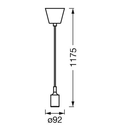 Osram - Кабель живлення PENDULUM BELL 1xE27/15W/230V чорний