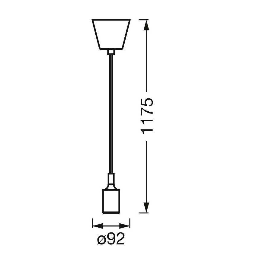 Osram - Кабель живлення PENDULUM BELL 1xE27/15W/230V чорний