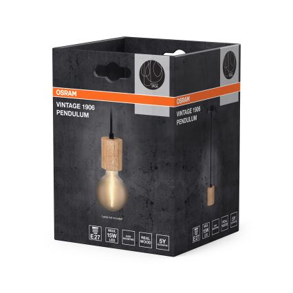 Osram - Кабель живлення PENDULUM CYLINDER 1xE27/15W/230V дерев'яний