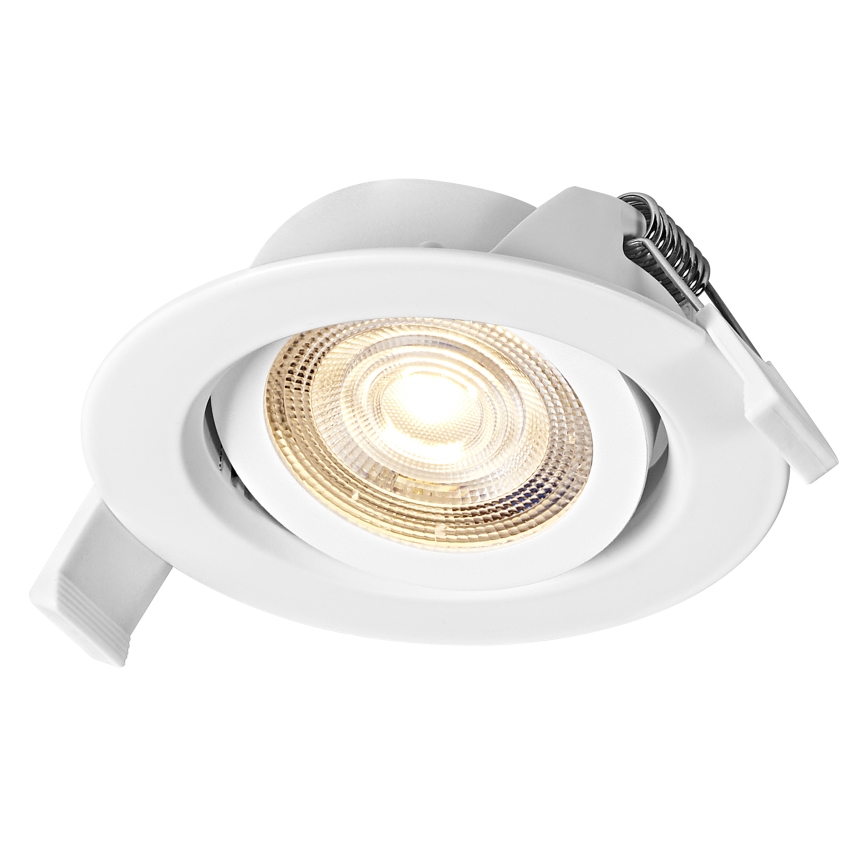 Osram — набір із 3 шт. димованих вбудованих LED-спотів SPOT LED, 4,9 Вт / 230 В, 2700 К (тепле біле), діам. 8,7 см, білий