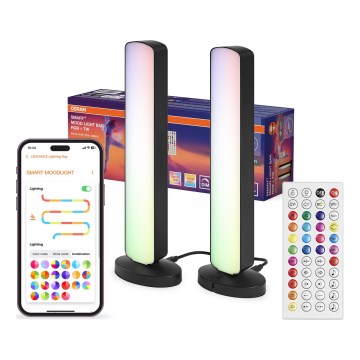 Osram - Комплект из 2 диммируемых настольных светодиодных ламп RGBW MOOD LIGHT LED/4W/230V 2700-6500K Wi-Fi + пульт дистанционного управления