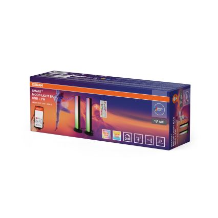 Osram - Комплект из 2 диммируемых настольных светодиодных ламп RGBW MOOD LIGHT LED/4W/230V 2700-6500K Wi-Fi + пульт дистанционного управления