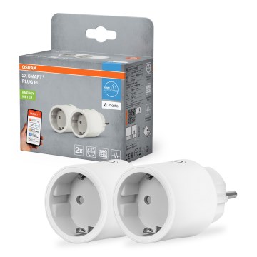 Osram - Комплект із 2 розумних розеток SMART+ MATTER SCHUKO 2300W/230V/10A Wi-Fi, білі