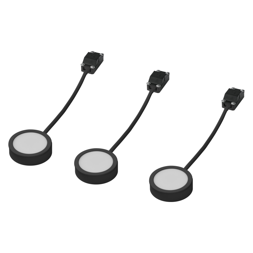 Osram - Комплект із 3 LED-світильників під шафу UNDERCABINET LED/3W/230V 3000K чорний