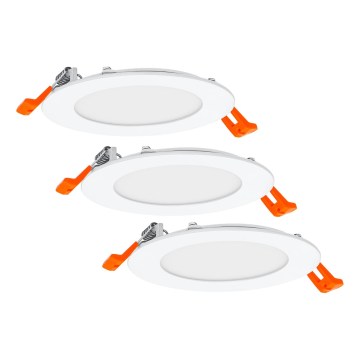 Osram - Комплект из 3 шт. встраиваемых точечных светильников SPOT LED/8 Вт/230 В 3000 К, диаметр 12 см, белый