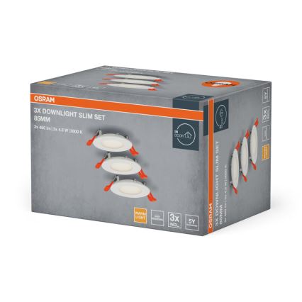 Osram - Комплект из 3 встраиваемых потолочных светильников SLIM LED/4,5W/230V