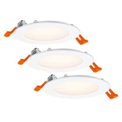 Osram - Комплект из 3 шт. встраиваемых точечных светильников SPOT LED/8 Вт/230 В 3000 К, диаметр 12 см, белый