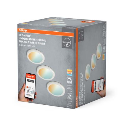 Osram - КОМПЛЕКТ из 3 диммируемых LED-светильников для установки под шкафы SMART+ LED/6,5W/230V 3000-6500K Wi-Fi