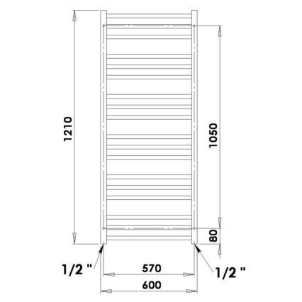 P.M.H. AV4B - Полотенцесушитель-лесенка для ванной AVENTO, 567 W, 121 см, чёрный