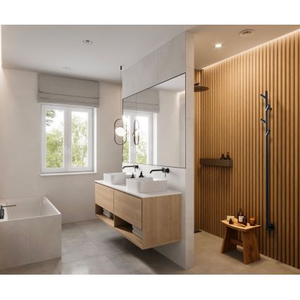 P.M.H. LS1B - Електрична рушникосушарка LISA 24 Вт/230 В 170 см IP44 чорна