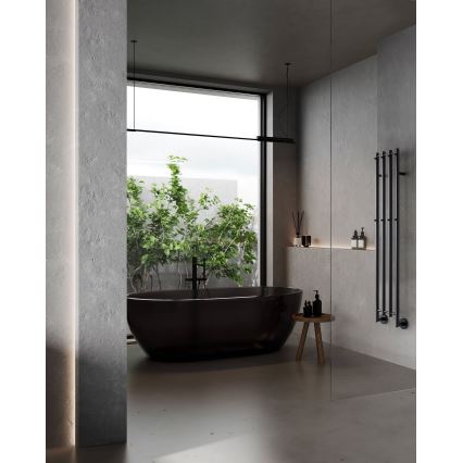 P.M.H. MO1B-R - Электрический полотенцесушитель MONA 93 Вт/230 В 153,3 см IP44 чёрный