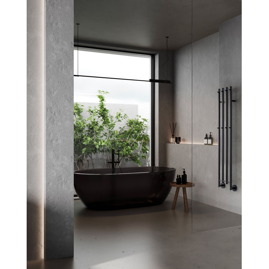 P.M.H. MO1B-R - Электрический полотенцесушитель MONA 93 Вт/230 В 153,3 см IP44 чёрный