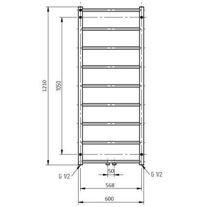 P.M.H. NS4W-M - Драбинна рушникосушка для ванної кімнати NAAS 349W 121 см біла