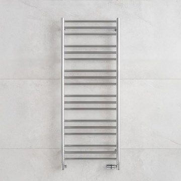 P.M.H. SN4C - Драбинна рушникосушарка SORANO для ванної кімнати, 470 Вт, 121 см, блискучий хром