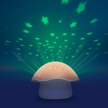PABOBO - Проєктор з мелодією STAR MUSHROOM 3xAA лососево-рожевий