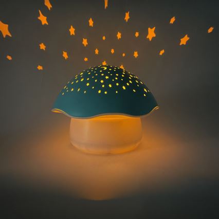PABOBO - Проєктор з мелодією STAR MUSHROOM 3xAA синій