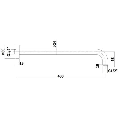 Paffoni - Душовий кронштейн круглий 40 см чорний