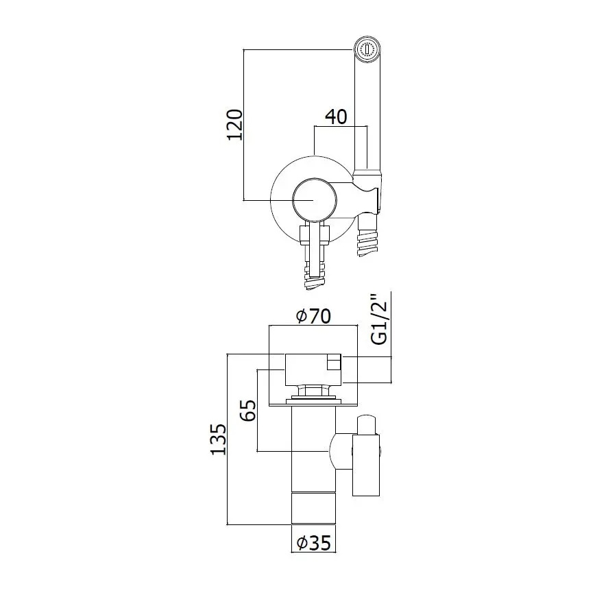 Paffoni - Настінний комплект з ручним біде-розпилювачем для прихованого монтажу KIT полірований хром