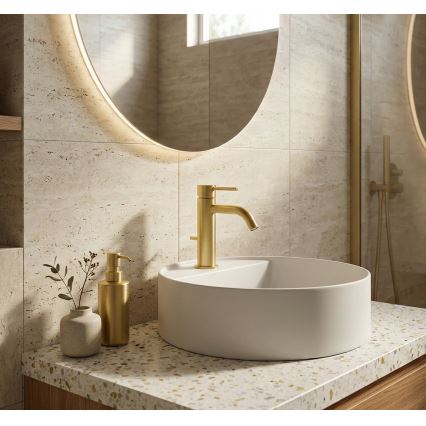 Paffoni - смеситель для раковины + донный клапан LIGHT золотой