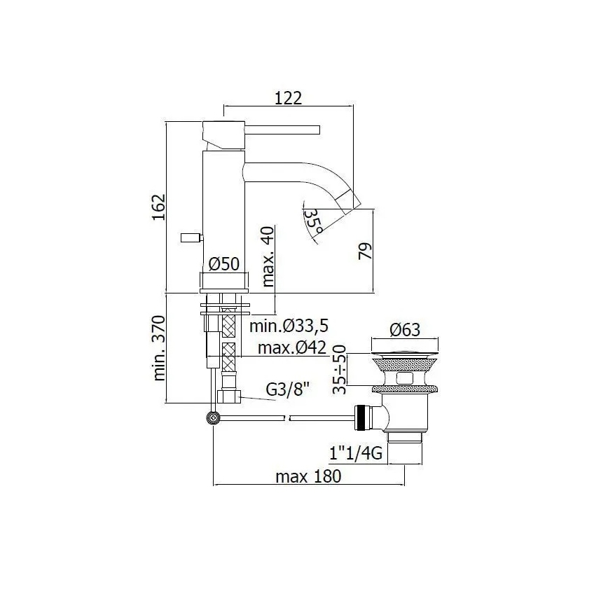 Paffoni - Смеситель для раковины LIGHT из нержавеющей стали