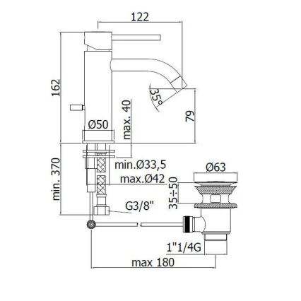Paffoni - Смеситель для раковины + сливной клапан LIGHT глянцевый хром