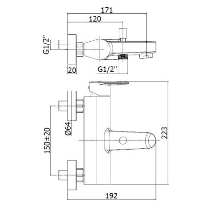 Paffoni - Ванний змішувач CANDY полірований хром