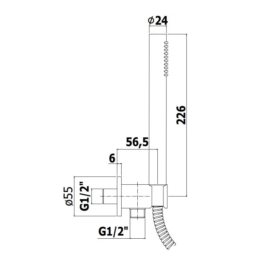 Paffoni - Вбудований душ ROUND чорний