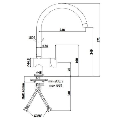 Paffoni - змішувач для мийки RINGO чорний