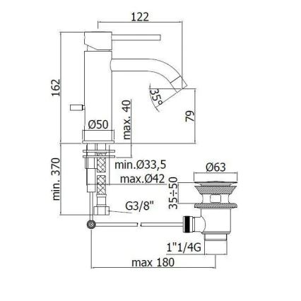 Paffoni - змішувач для умивальника LIGHT чорний