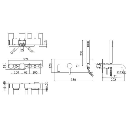 Paffoni - Комплект для ванни LIGHT блискучий хром