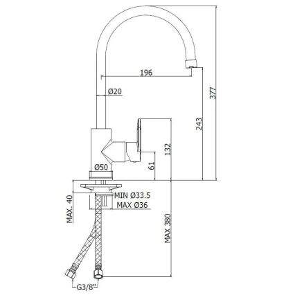 Paffoni - кухонний змішувач CANDY, глянцевий хром