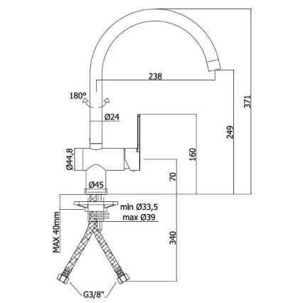 Paffoni - кухонний змішувач RINGO, глянцевий хром