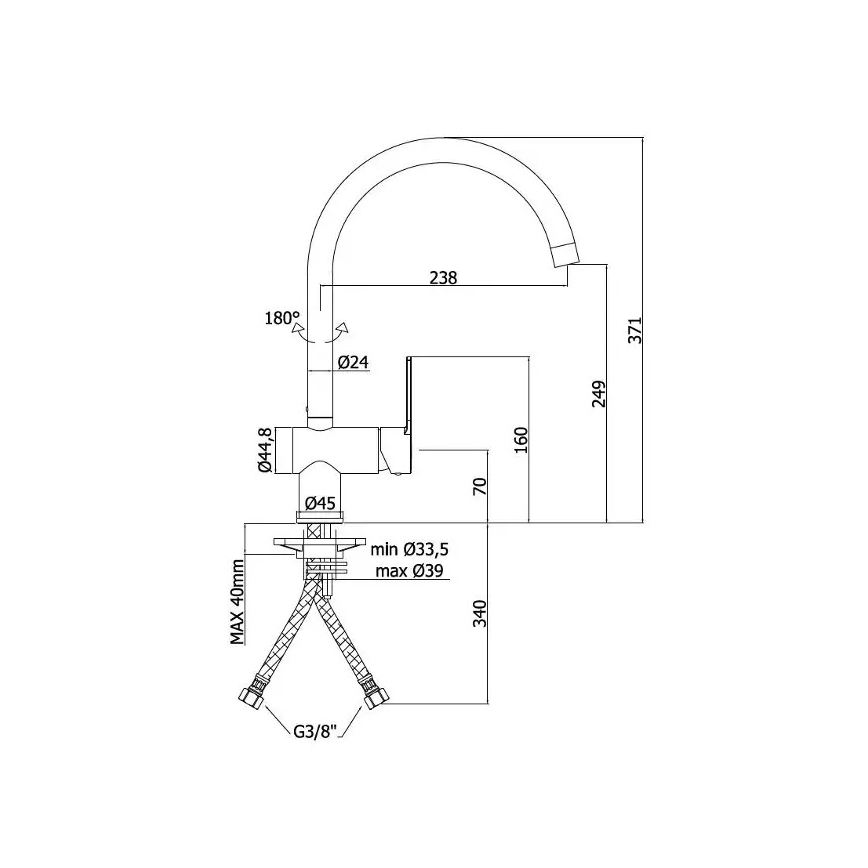 Paffoni - кухонний змішувач RINGO, глянцевий хром