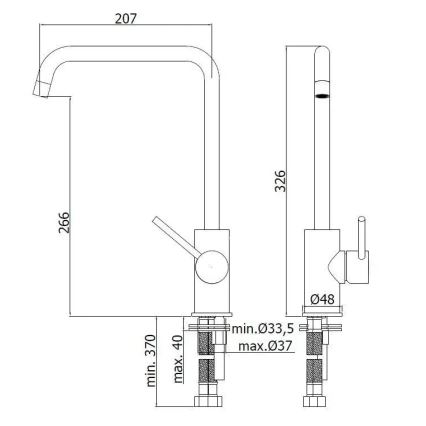 Paffoni - кухонный смеситель LIGHT 32,6 см глянцевый хром