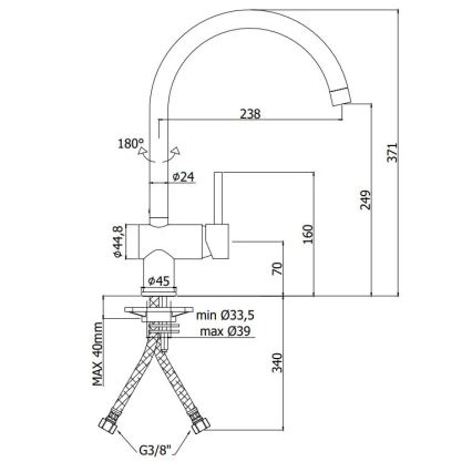 Paffoni - Кухонный смеситель LIGHT чёрный