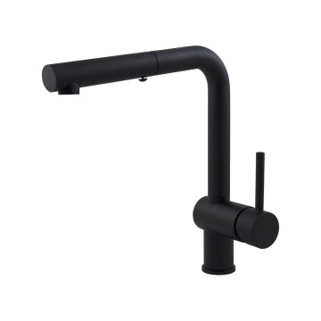 Paffoni - Кухонный смеситель с выдвижной лейкой LIGHT 29,2 см, черный