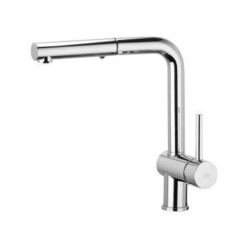 Paffoni - Кухонный смеситель с выдвижной лейкой LIGHT 29,2 см, полированный хром