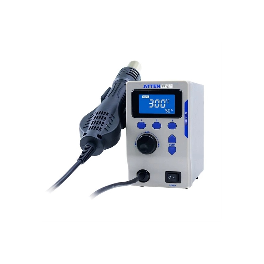 Паяльна станція гарячого повітря з LCD-дисплеєм 800 Вт/230 В