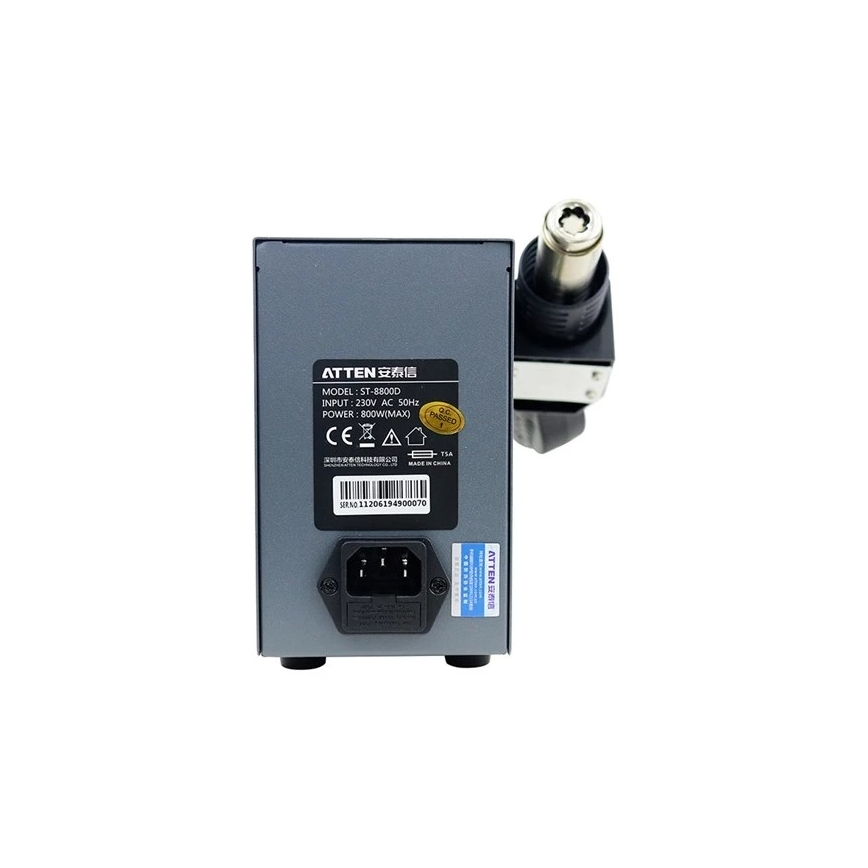 Паяльна станція гарячого повітря з LCD-дисплеєм 800 Вт/230 В