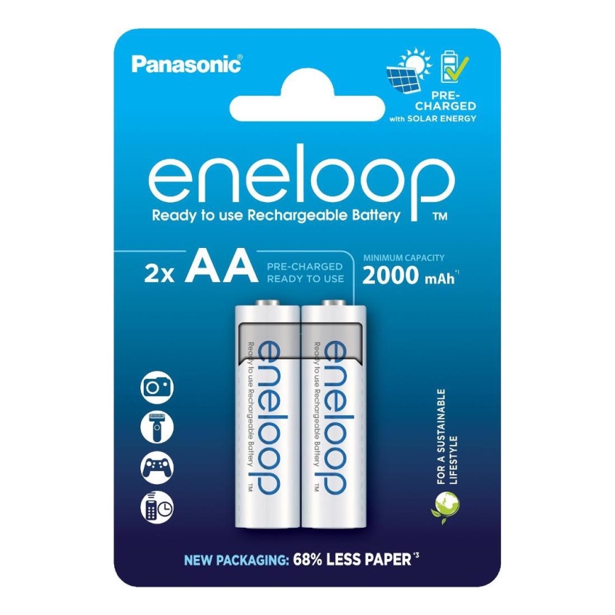 Panasonic - 2 шт. Акумуляторна батарея AA Eneloop 2000 mAh
