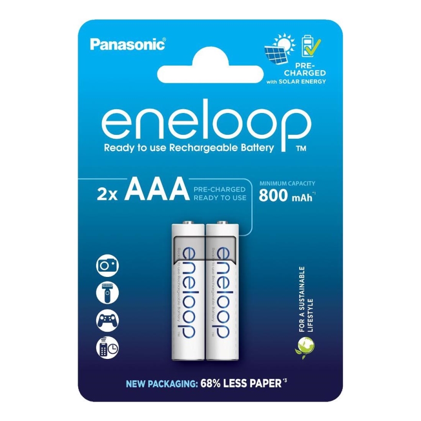 Panasonic - 2 шт. Акумуляторна батарея AAA Eneloop 800 mAh