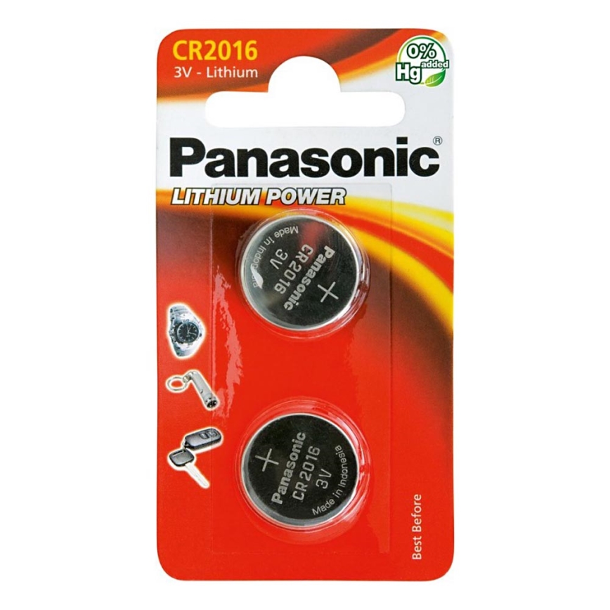 Panasonic - Литиевая таблеточная батарейка CR2016 3V 72 mAh 2 шт.